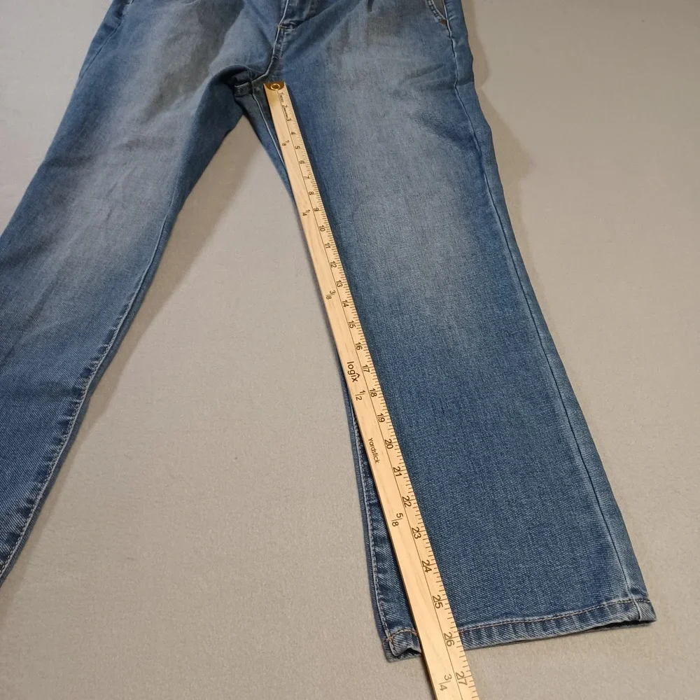 d.jeans Womens‎ Size 10 Light Wash Pleated Front Straight Leg Denim Jeans Blue